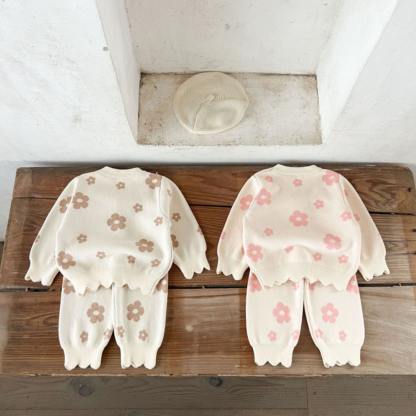 Two Piece Knitted Top & Pants Daisy Design