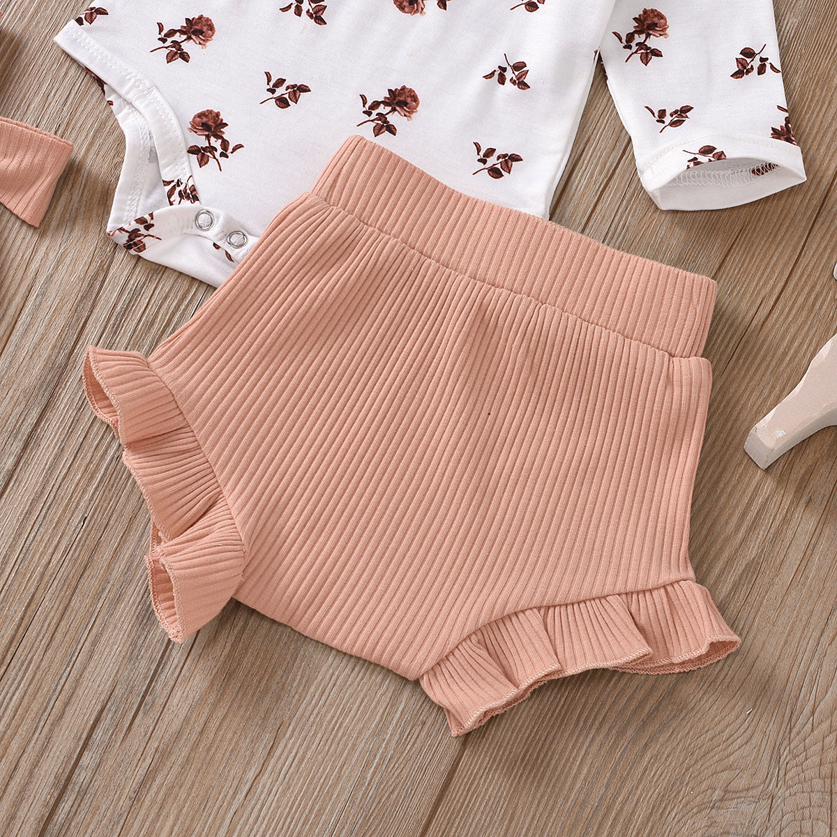 Long Sleeve Romper, Shorts & Headband