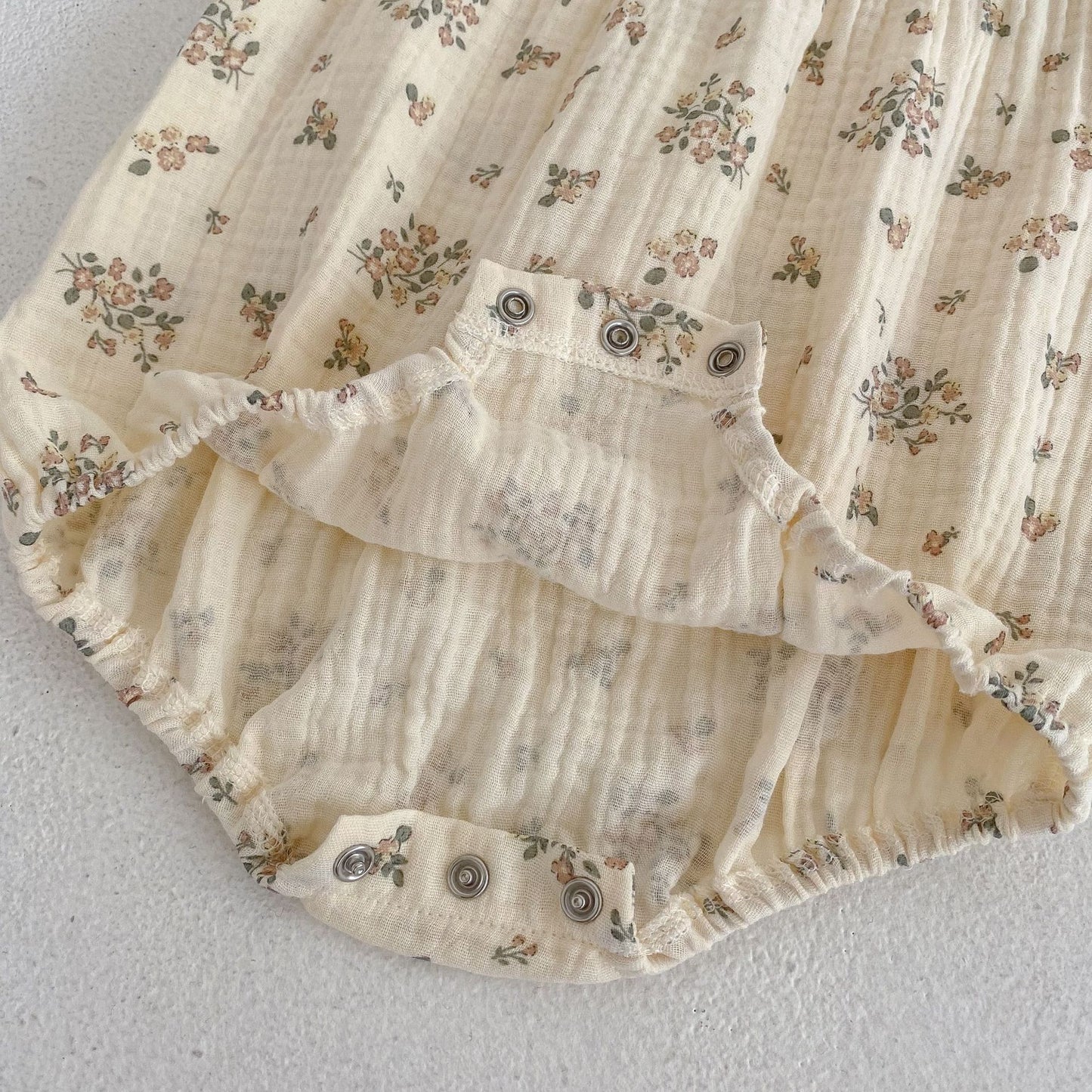 Baby Summer Romper Beige Floral
