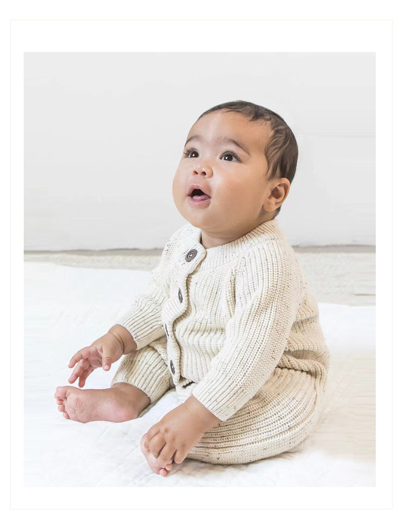 Knitted Ribbed Button Down Onesie
