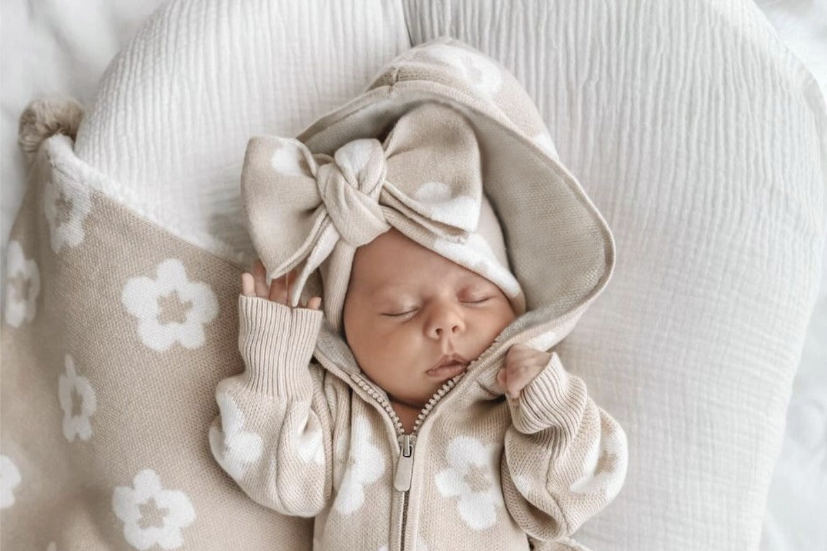Daisy Long Sleeve Hooded Knitted Onesie