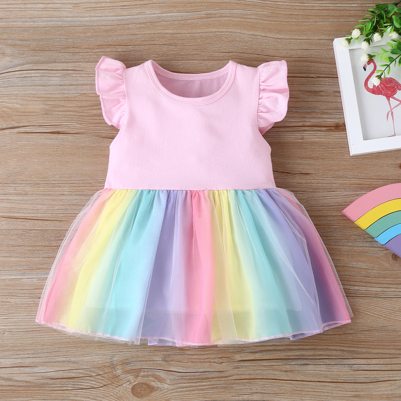 Baby Dress Pastel Rainbow