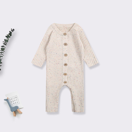 Knitted Ribbed Button Down Onesie