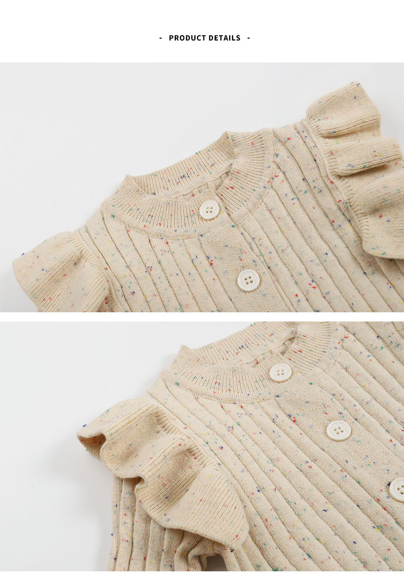 Knitted Onesie With Frill Design
