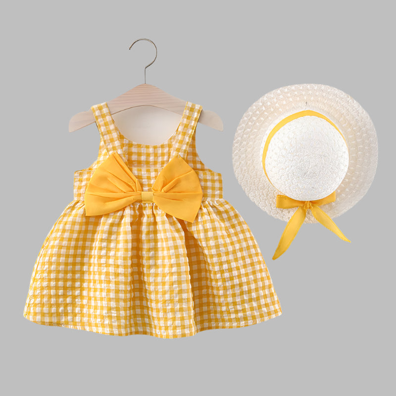 Baby Gingham Dress with A Bow