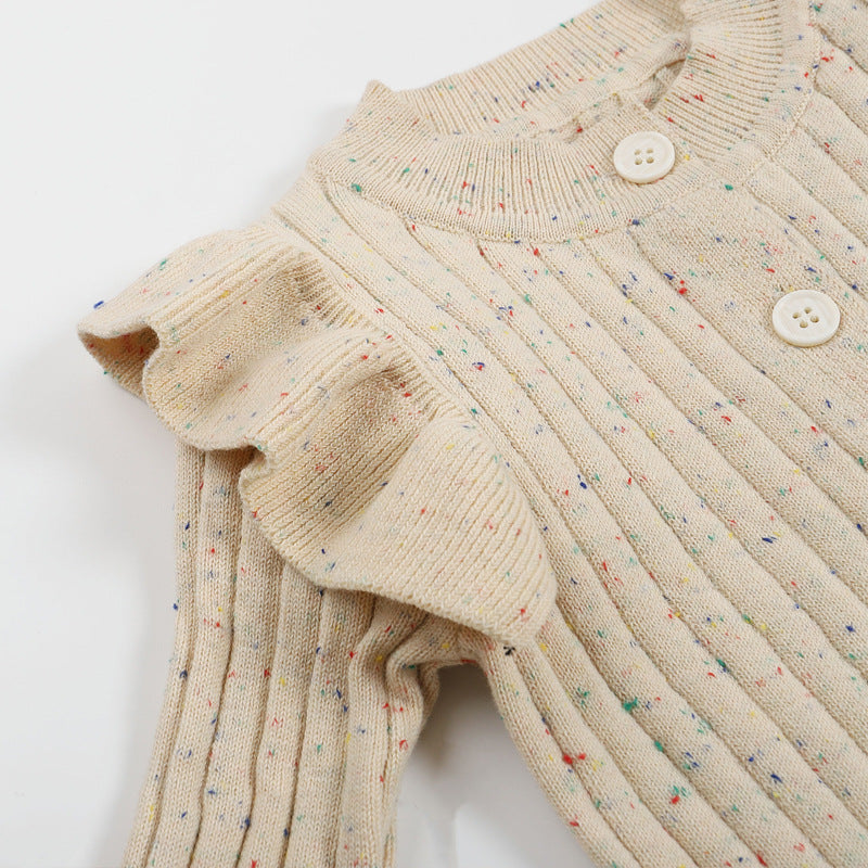 Knitted Onesie With Frill Design