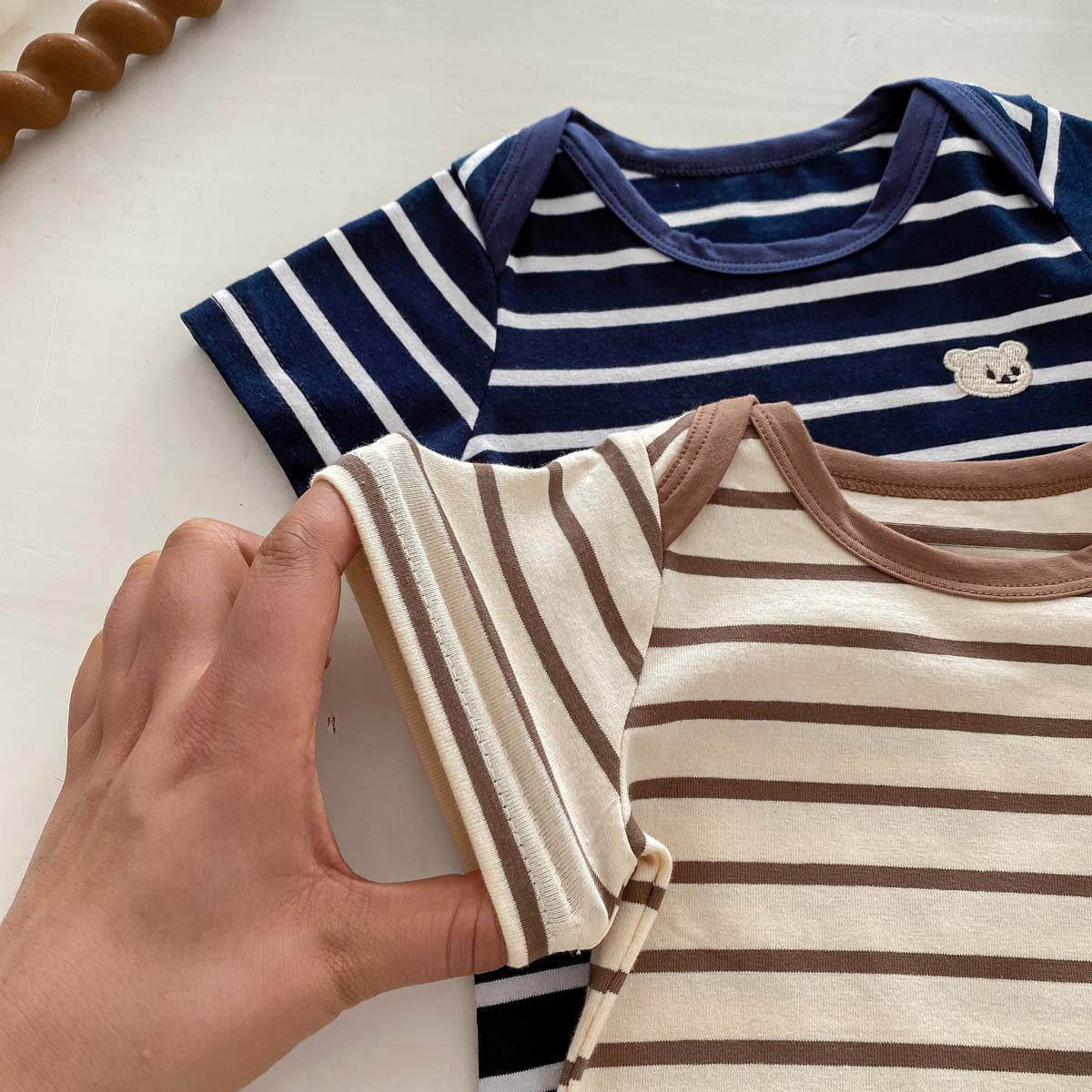 Baby Short Sleeve Romper Stripe Design