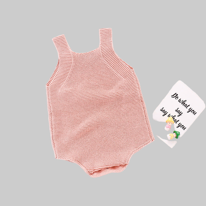 Knitted Summer Romper With Sunflower Design