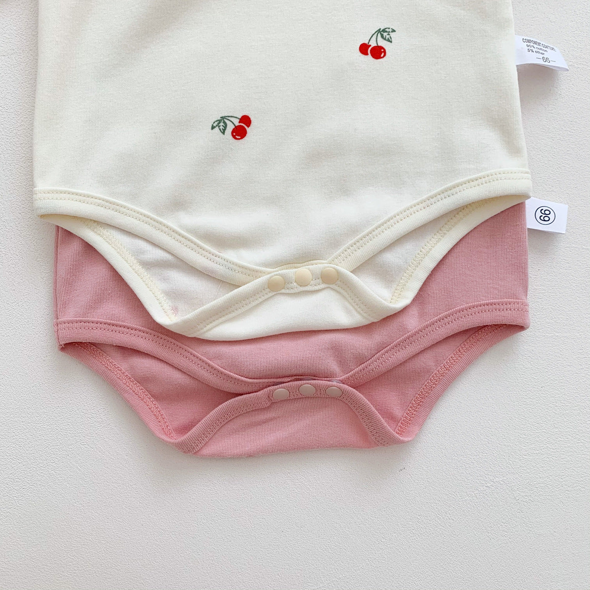 Short Sleeve Romper With Cherry Design