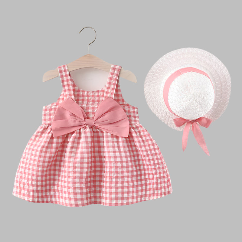 Baby Gingham Dress with A Bow