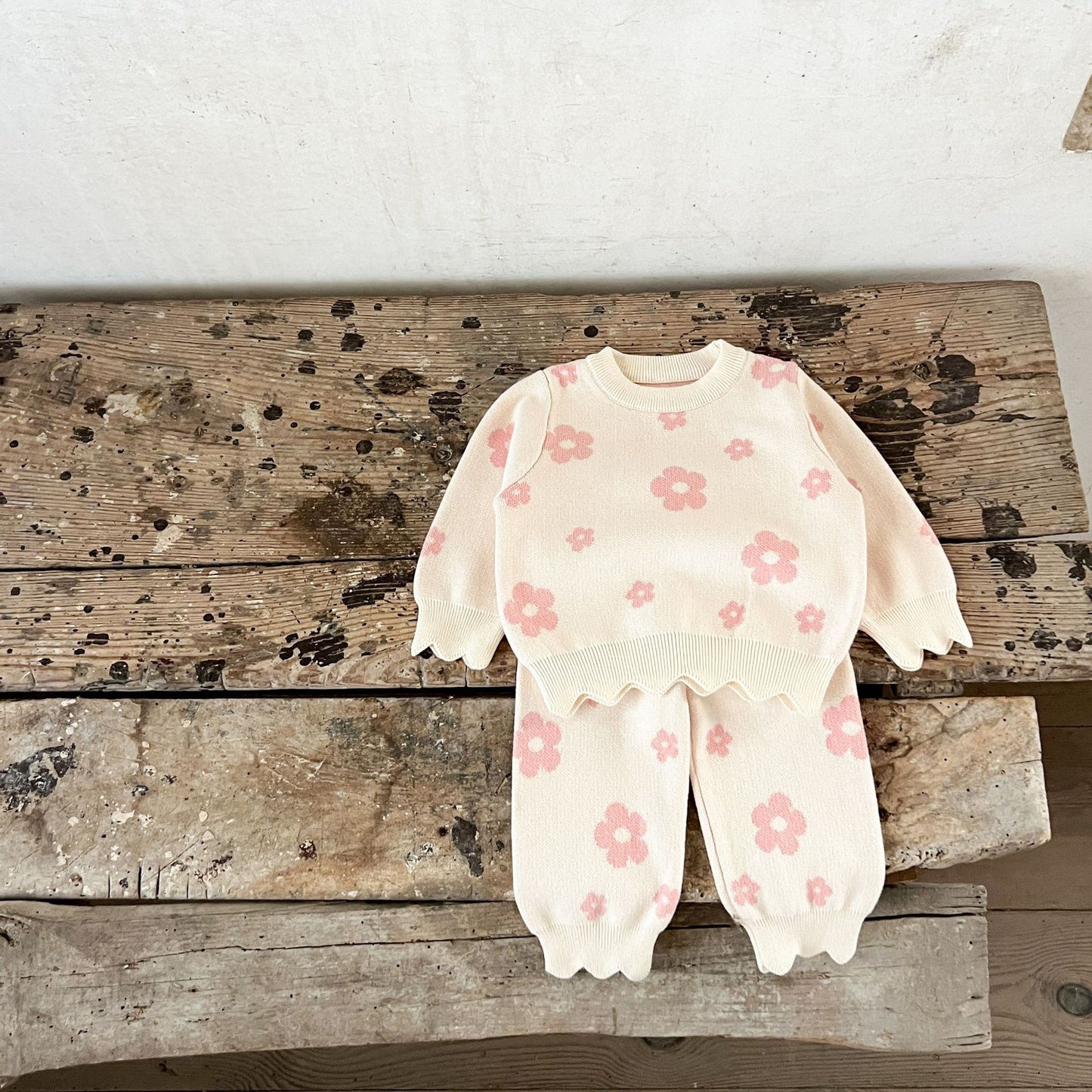 Two Piece Knitted Top & Pants Daisy Design