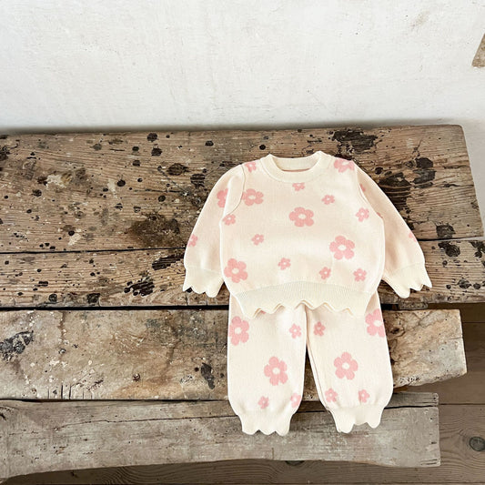 Two Piece Knitted Top & Pants Daisy Design