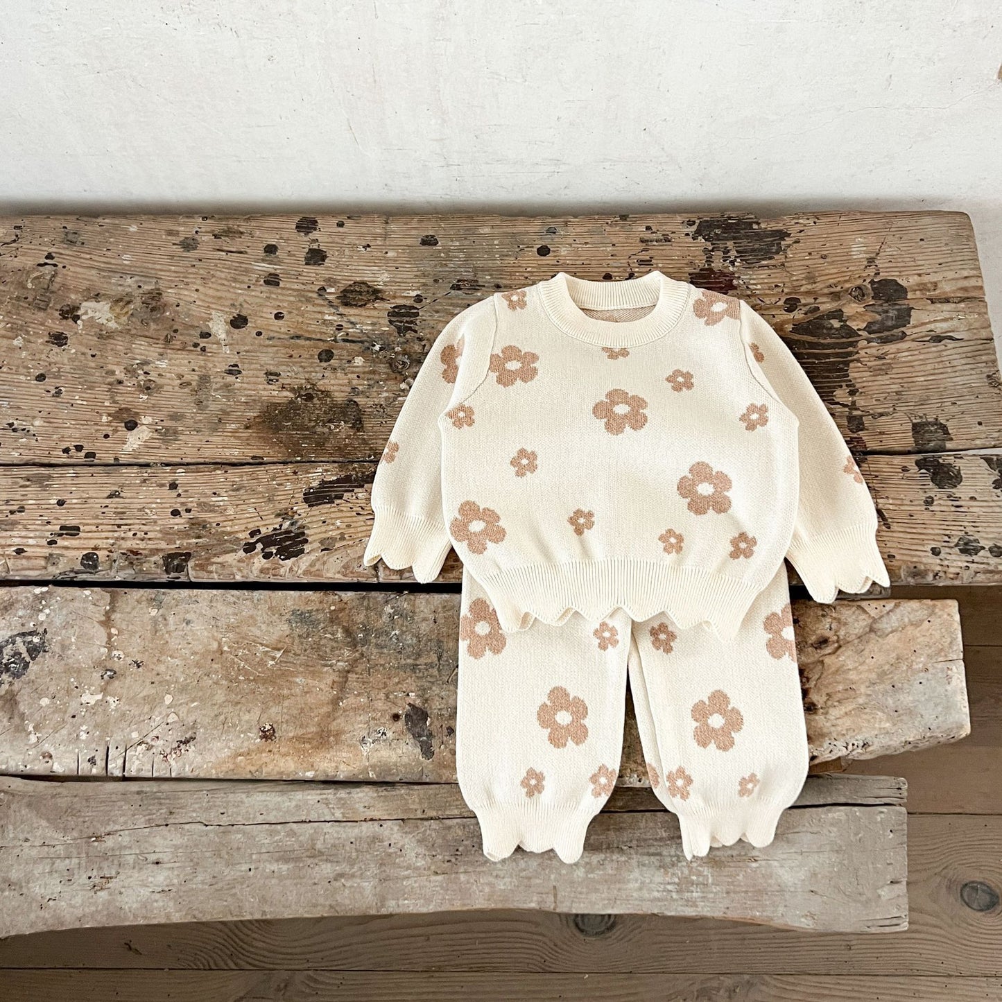 Two Piece Knitted Top & Pants Daisy Design