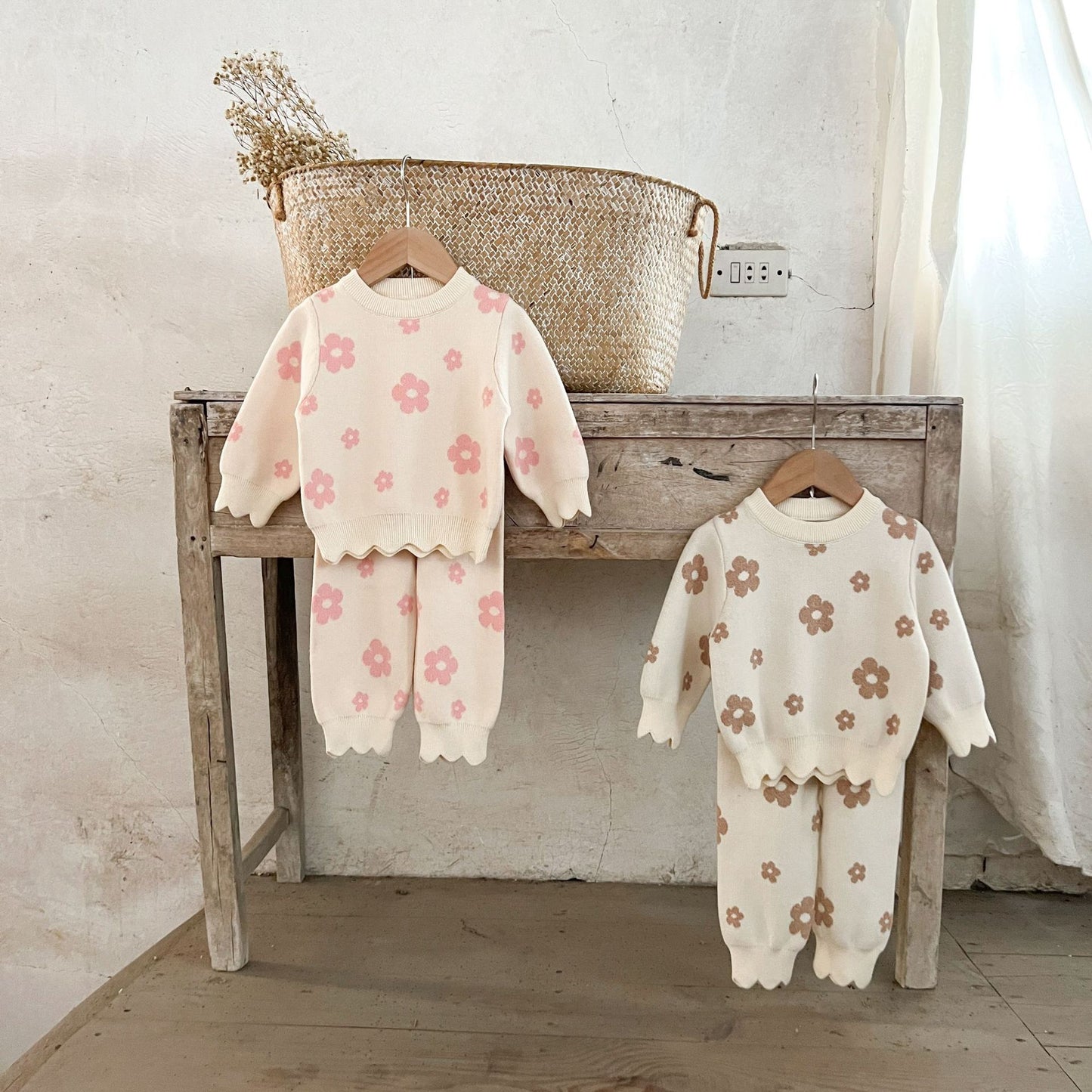 Two Piece Knitted Top & Pants Daisy Design